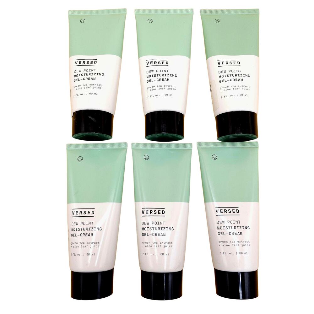 (6) Versed Dew Point Gel-Cream Moisturizer 2 oz for Face Green Tea Aloe Set of 6